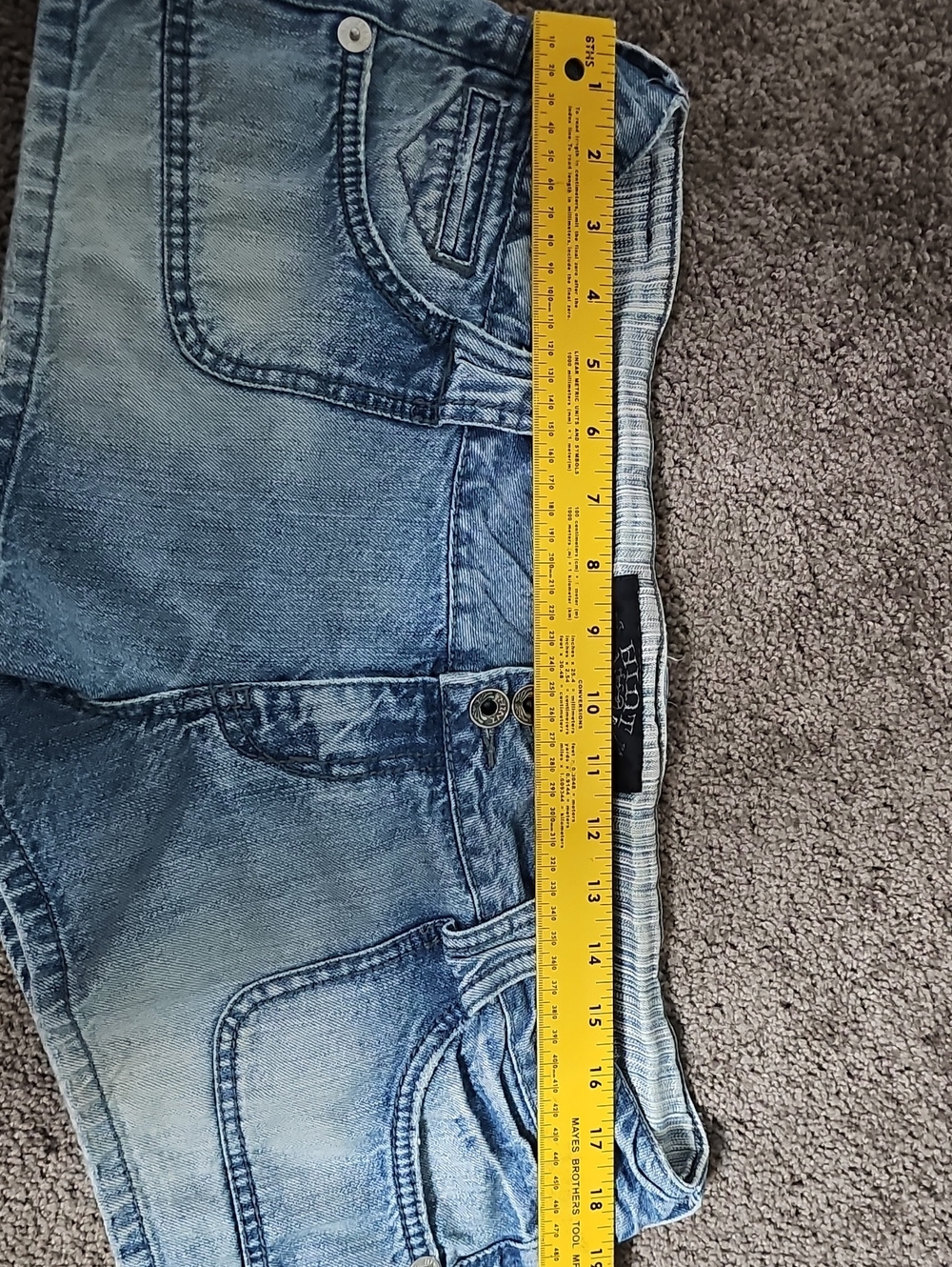 Y2K Hint Jeans Low Rise Denim Shorts Sz 13 - Picture 14 of 15